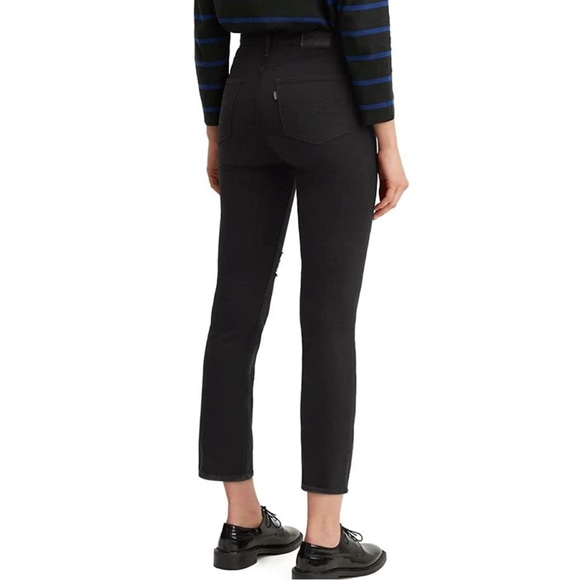 FINAL PRICE Levi’s 724 High Rise Straight Crop Jean black size 28 - Picture 2 of 9